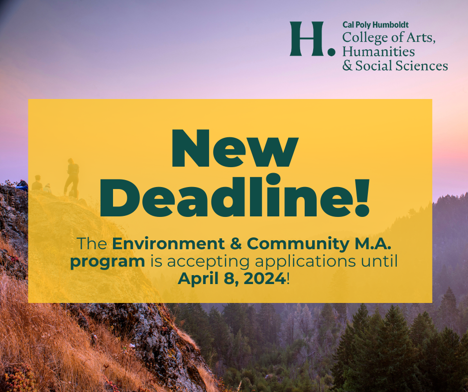 New deadline for Environment and Community MA program is April 8, 2024